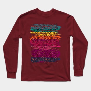 Animal Print on Rainbow Brushsrokes Long Sleeve T-Shirt